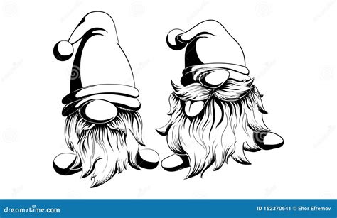 Silhouette Gnome Svg Black And White Best Free Svg File