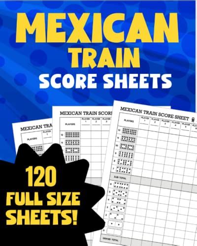 Mexican Train Score Sheets Full Size Score Pages Large Mexican