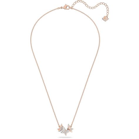 Lilia Necklace Butterfly White Rose Gold Tone Plated Royal House