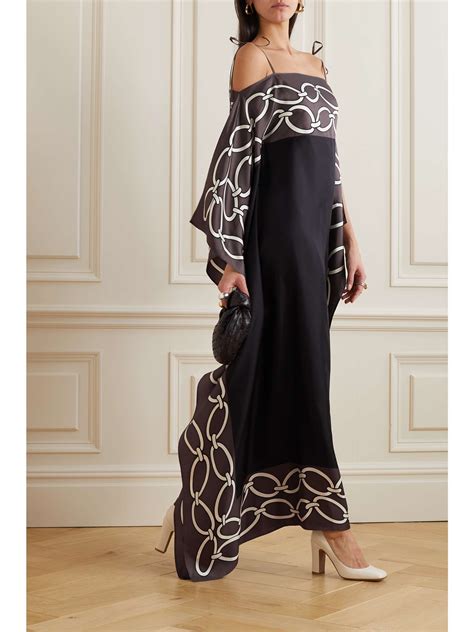 Valentino Garavani Off The Shoulder Printed Silk Gown Net A Porter