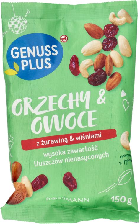 GENUSS PLUS mieszanka orzechów i suszonych owoców słodzona 150 g