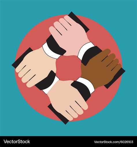 Hands holding each other showing unity Royalty Free Vector