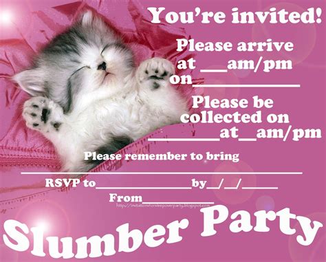 Cute Sleepover Invitations Invitation Design Blog