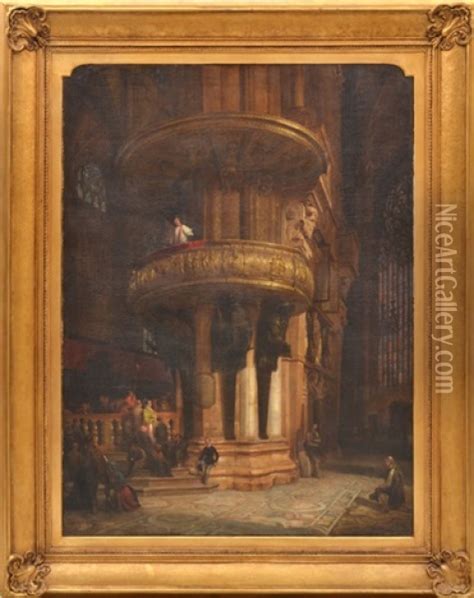 Interno Del Duomo Di Milano Interior Of Milan Cathedral Oil Painting