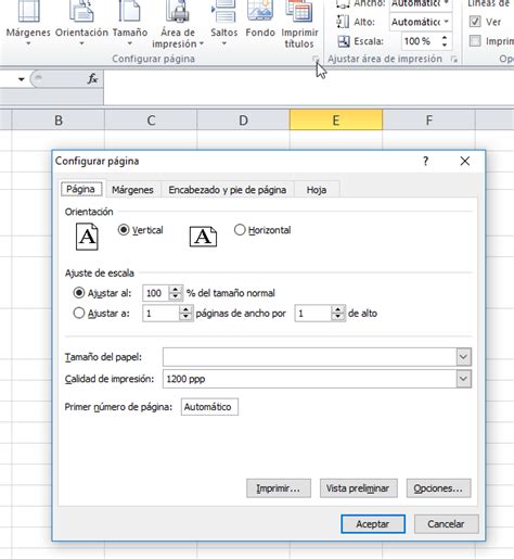 Manipular Las Opciones De Configuraci N De P Gina Para Las Hojas