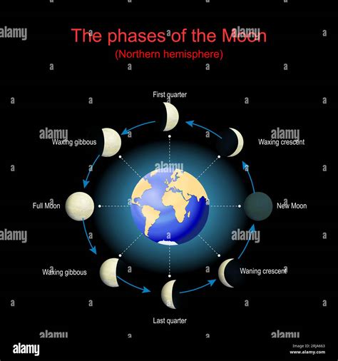 The Phases Of The Moon For Northern Hemisphere Lunar Cycle Moon Phases Depends On The Moon S