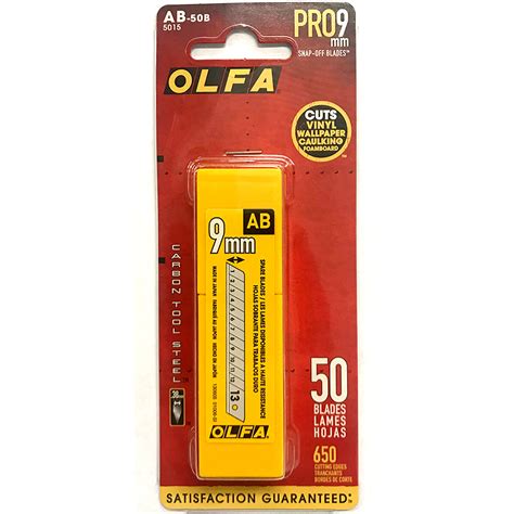 OLFA 9mm Silver Blades AB 50B 50 Pack