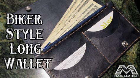 Biker Style Long Leather Wallet Template