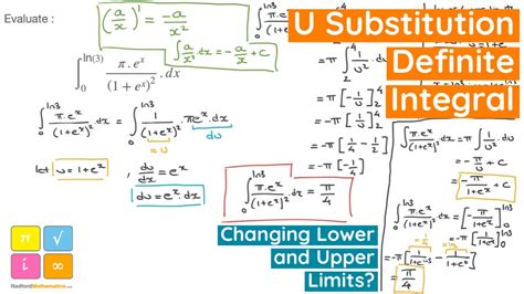 U Substitution For Definite Integral With And Without Changing Lower