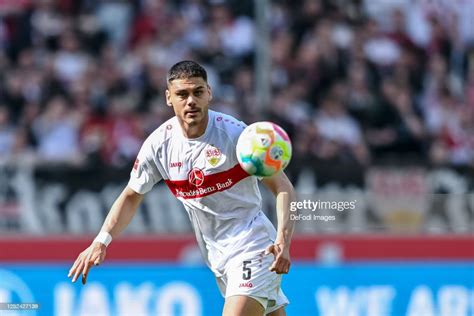 Konstantinos Mavropanos Of Vfb Stuttgart Controls The Ball During The