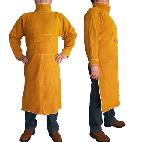 Cowskin Leather Welding Apron Flame Retardant Long Sleeve Welder