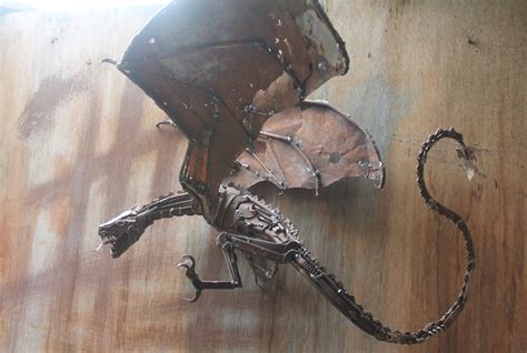 Dragon Sculpture Welded Scrap Metal Sculpture Unique