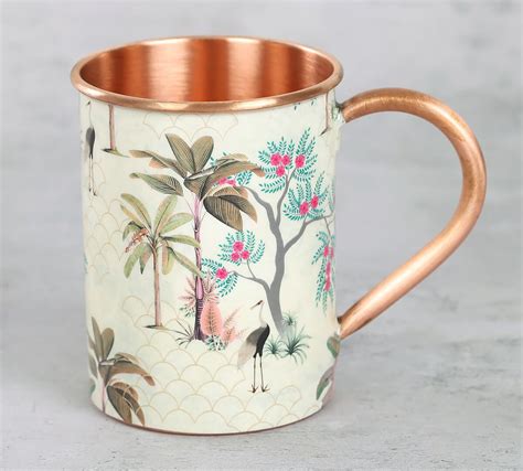 Buy Floral Flock Copper Mug Copper Mugs India Circus