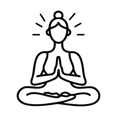 Meditation Icon Or Modern Line Symbol Vector Line Art And Icon Design With Bold Outline