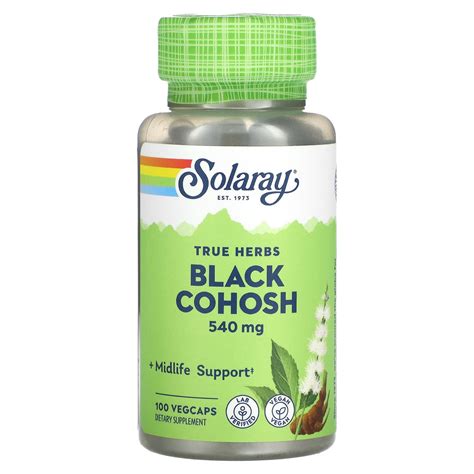 Solaray True Herbs Black Cohosh 540 Mg 100 VegCaps