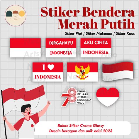 Jual Sticker Pipi Bendera Indonesia Stiker Bendera Indonesia Untuk