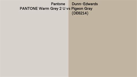 Pantone Warm Grey 2 U Vs Dunn Edwards Pigeon Gray DE6214 Side By Side