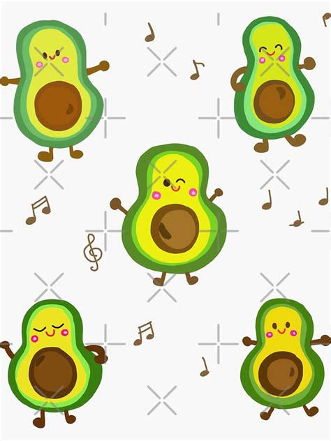 Happy Dancing Avocados Sticker For Sale By De Creartique Redbubble