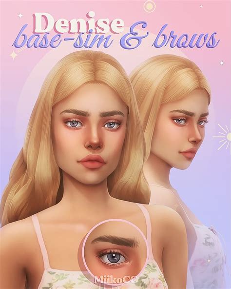 Denise Base Sim And Eyebrows Miiko Sims Sims 4 Cc Skin Sims 4