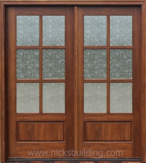 Mahogany Patio Doors 6 Lite French Doors Rain Glass