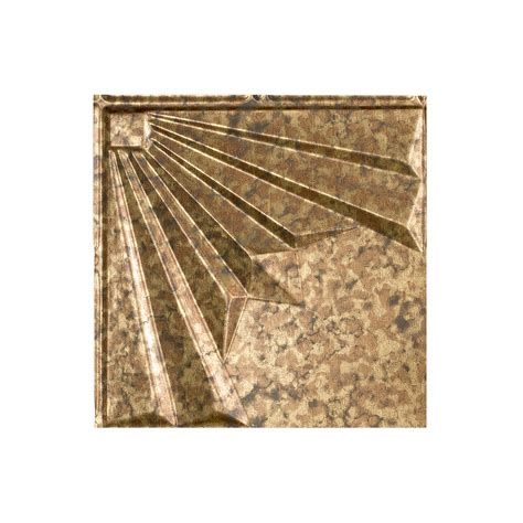 Fasade Easy Installation Art Deco Cracked Copper Glue Up Ceiling Tile Ceiling Panel 12 X 12