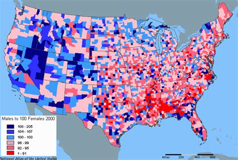 America S Gender Ratio Ranked By State