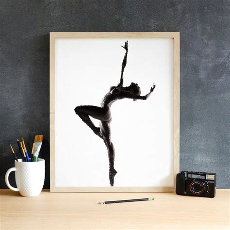 Naked Ballet Black White Printable Minimalist Naked Woman Etsy