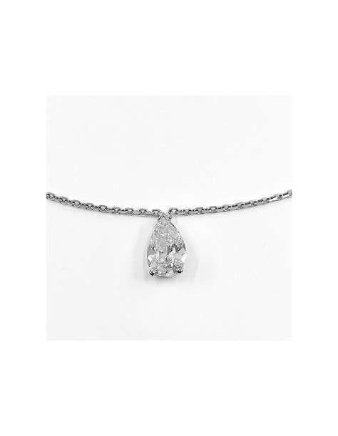 Collier Or Et Diamant Poire 1 10 Tellor Diamantaire