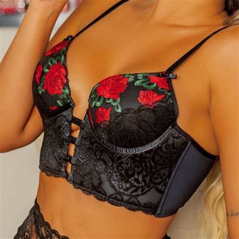 Floral Embroidered Exotic Sexy Lingerie Lingerie Set Flower Etsy