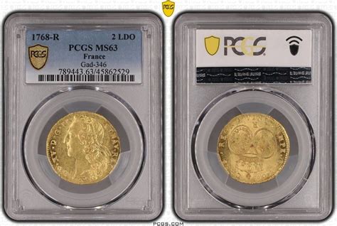 France louis d or 1768 Louis XV Double au bandeau Orléans PCGS MS63