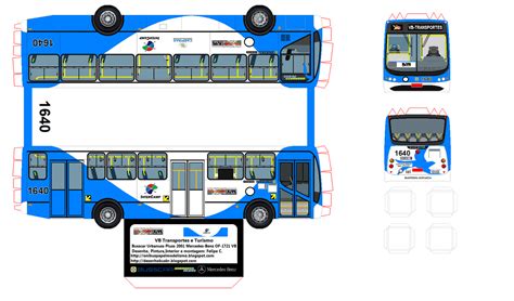 Onibus Papel Modelismo Busscar Urbanuss Pluss Mercedes Benz OF 1721