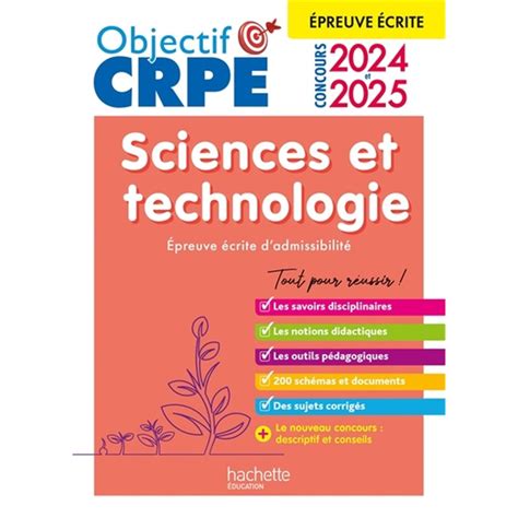 Objectif Crpe Sciences Et Technologie Preuve Crite D