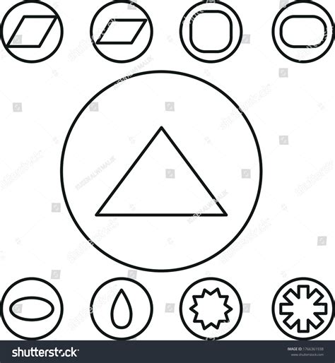 Basic Shape Set Outline Vector Illustration Stock Vector Royalty Free