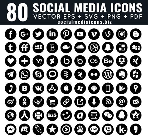 Round Social Media Icons (new) - Socialmediaicons