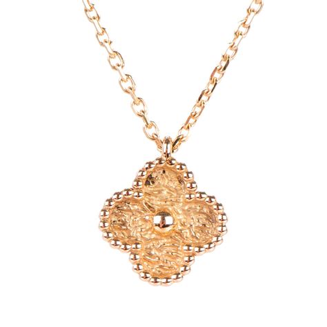 Van Cleef Arpels K Yellow Gold Sweet Alhambra Pendant Necklace