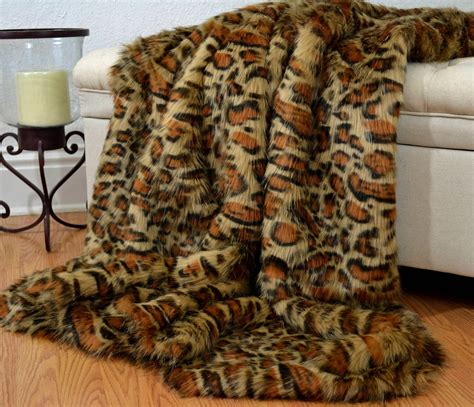 Faux Fur Leopard Blanket Throw Eye Lash Faux Leopard Faux Etsy