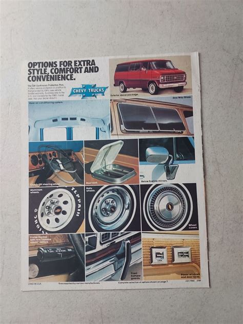 Vintage Chevrolet Gm Sportvan Beauville Nomad Car Brochure Catalog