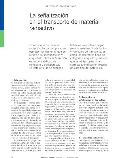 La señalización en el transporte de material radiactivo