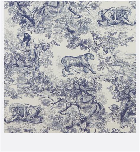 Decorative Wall Mural Toile De Jouy Navy Blue DIOR In 2024 Toile