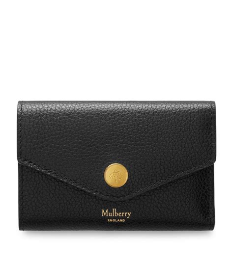 Womens Mulberry Black Leather Folded Multi Card Wallet Harrods Uk