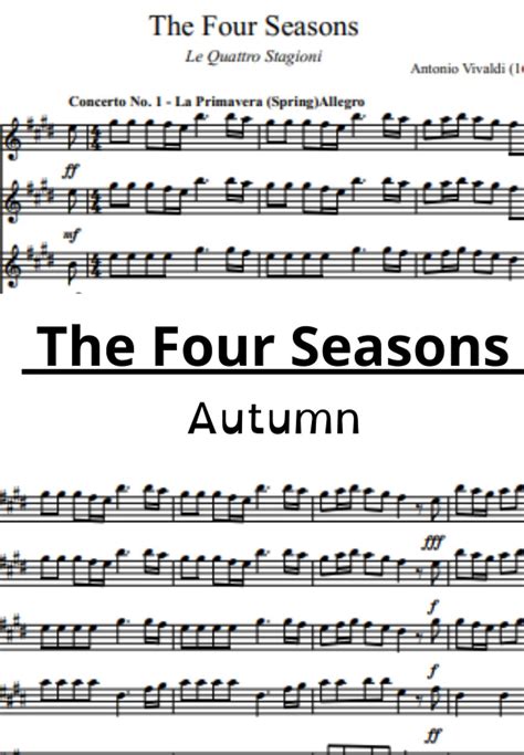 Antonio Vivaldi The Four Seasons Autumn String Ensemble Violins