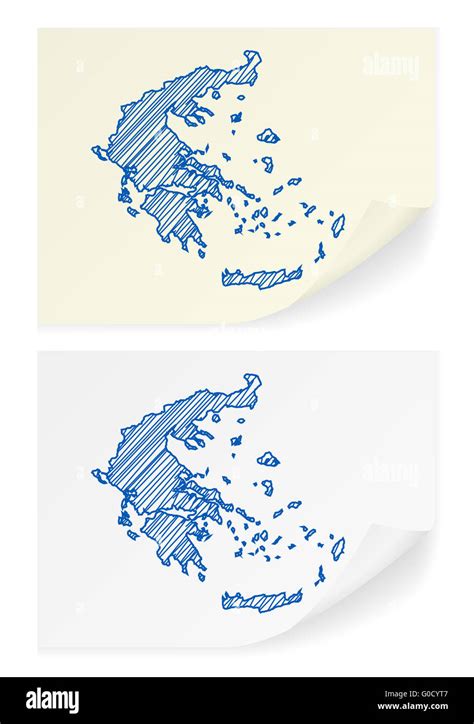 Greece Scribble Map On A White Background Stock Photo Alamy