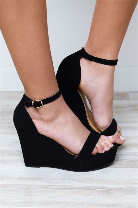 Worlds A Stage Wedge Heels Black Black Heels Wedges Prom Shoes Heels