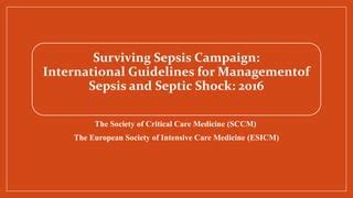 Sepsis Guidelines Ppt