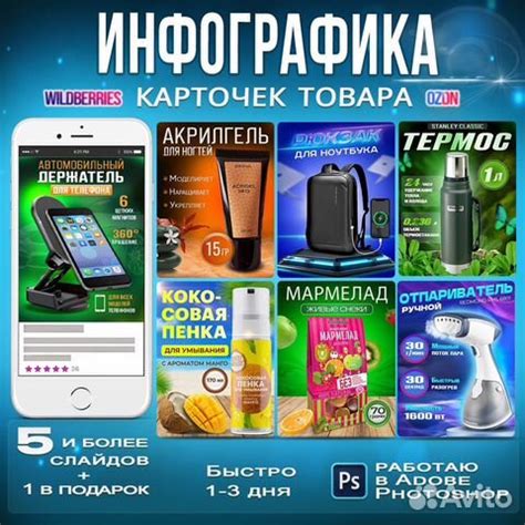 Продающая инфографика для маркетплейсов в Москве | Услуги | Авито