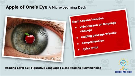 Apple Of One S Eye Figurative Language Activity Micro Learning Deck