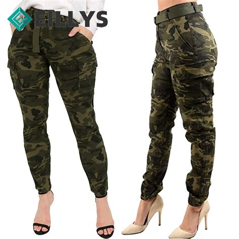 High Waist Pants Camouflage Slim Fit Joggers Women Harem Camo Pants