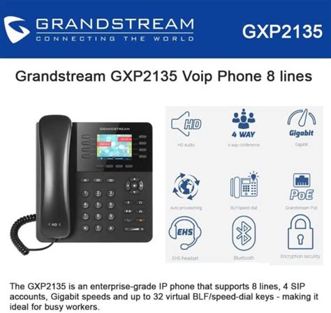 GRANDSTREAM GXP2135 HD PoE IP Phone 8 Lignes Voipsense Maroc