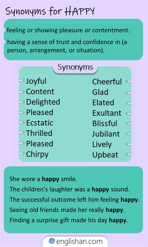 Synonyms For Happy With Example Sentences • Englishan