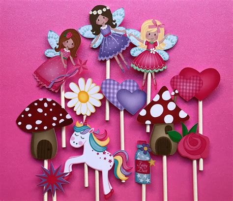 Fairy Cupcake Toppers 12 Fairy Cupcake Toppers Fairy Party Etsy